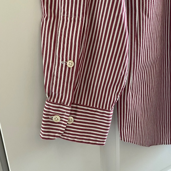 Ralph Lauren Burgundy & White Long Sleeve Button-Down Shirt Size 15 1/2/32/33 - Picture 5 of 8